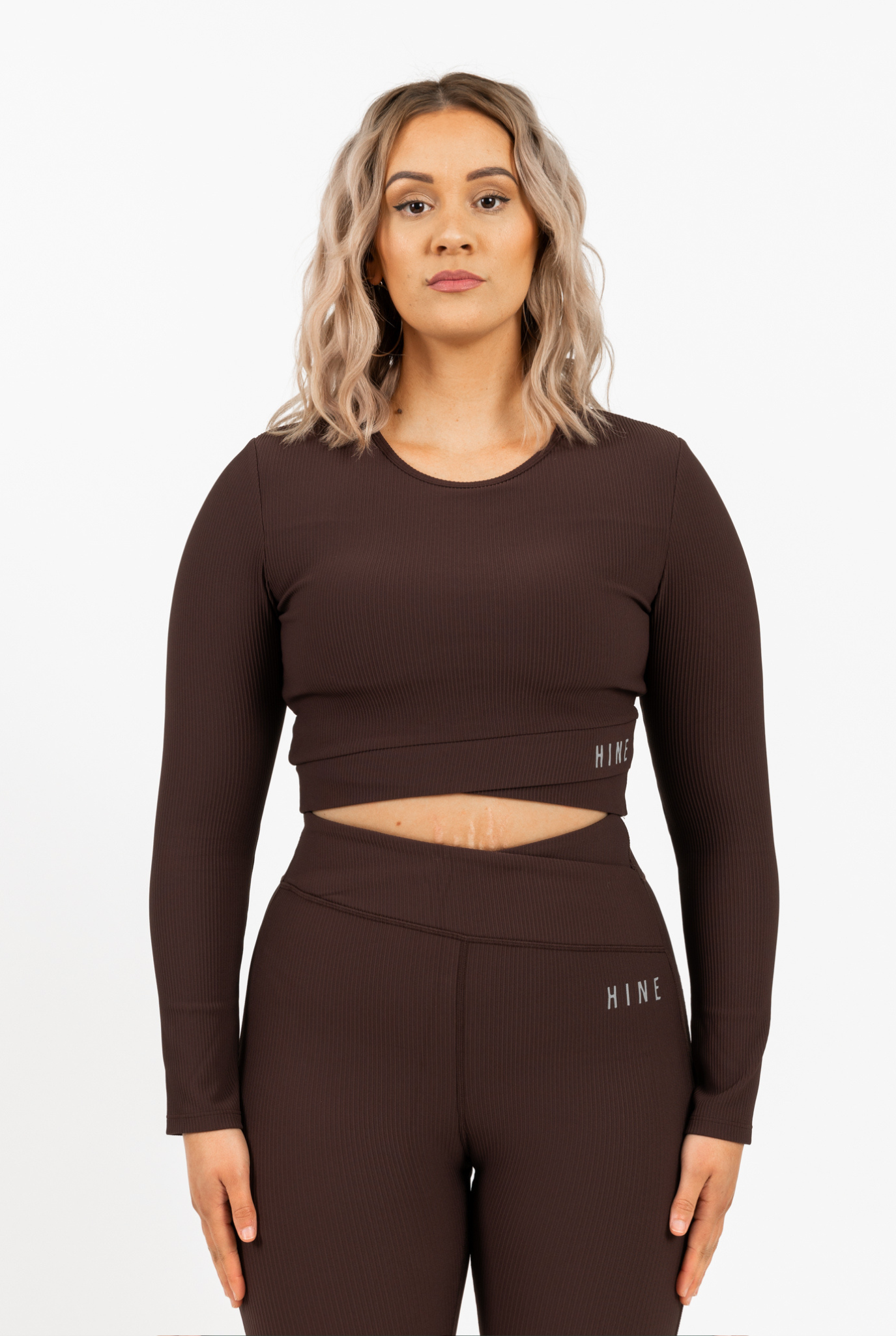 RECOVERY CROP LONG SLEEVE ESPRESSO