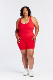 SUMMER PERFORMANCE CROP SINGLET HIBISCUS