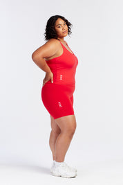 SUMMER PERFORMANCE CROP SINGLET HIBISCUS