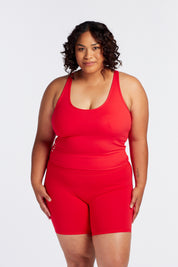 SUMMER PERFORMANCE CROP SINGLET HIBISCUS