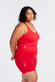 SUMMER PERFORMANCE CROP SINGLET HIBISCUS