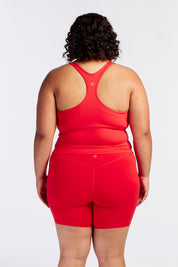 SUMMER PERFORMANCE CROP SINGLET HIBISCUS