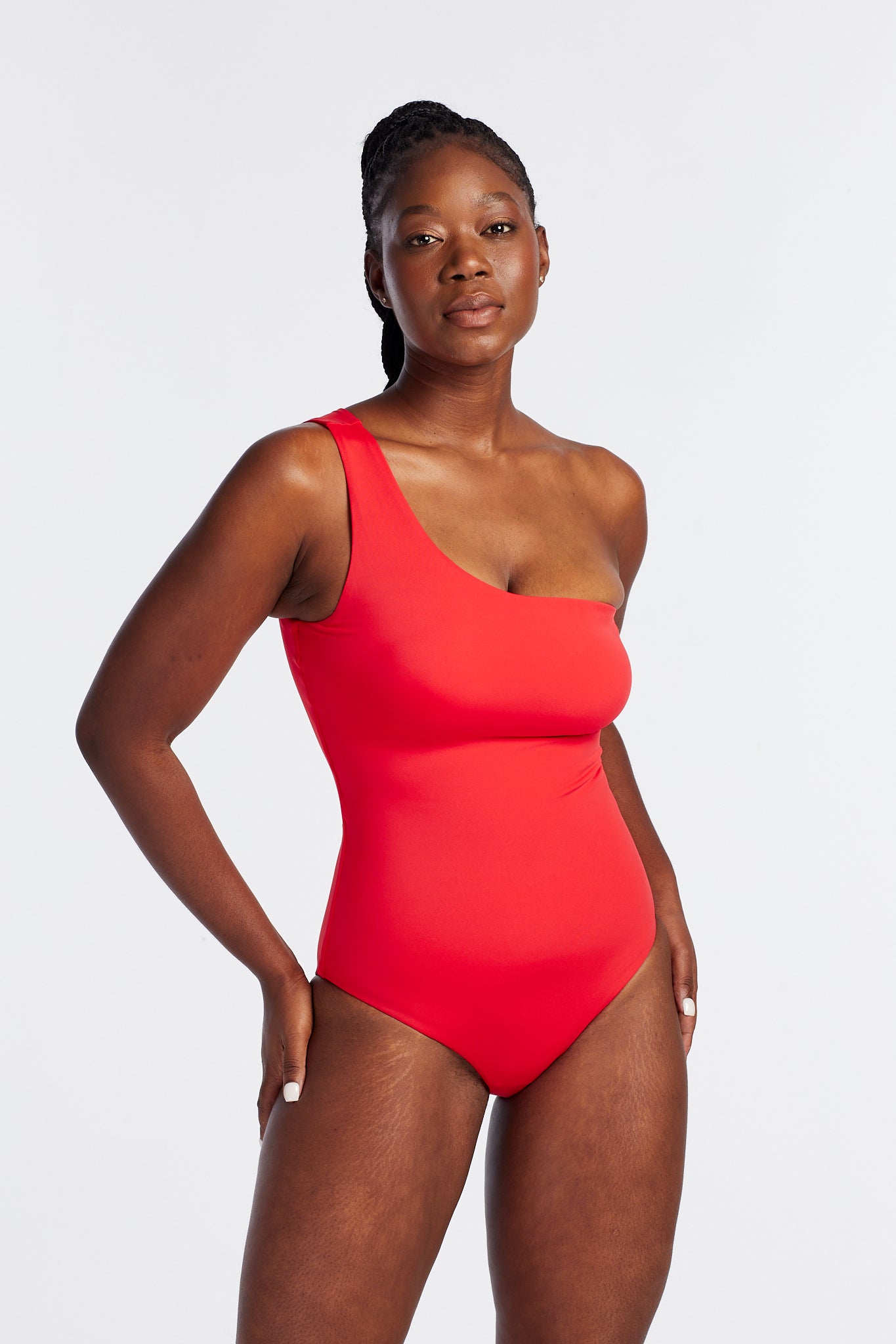 HINE RAUMATI OFF THE SHOULDER SWIMSUIT HIBISCUS