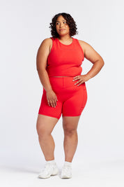 SUMMER SIGNATURE CROP TANK HIBISCUS