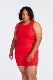 SUMMER SIGNATURE CROP TANK HIBISCUS