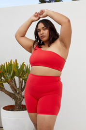 SUMMER LUXE OFF THE SHOULDER BRA HIBISCUS