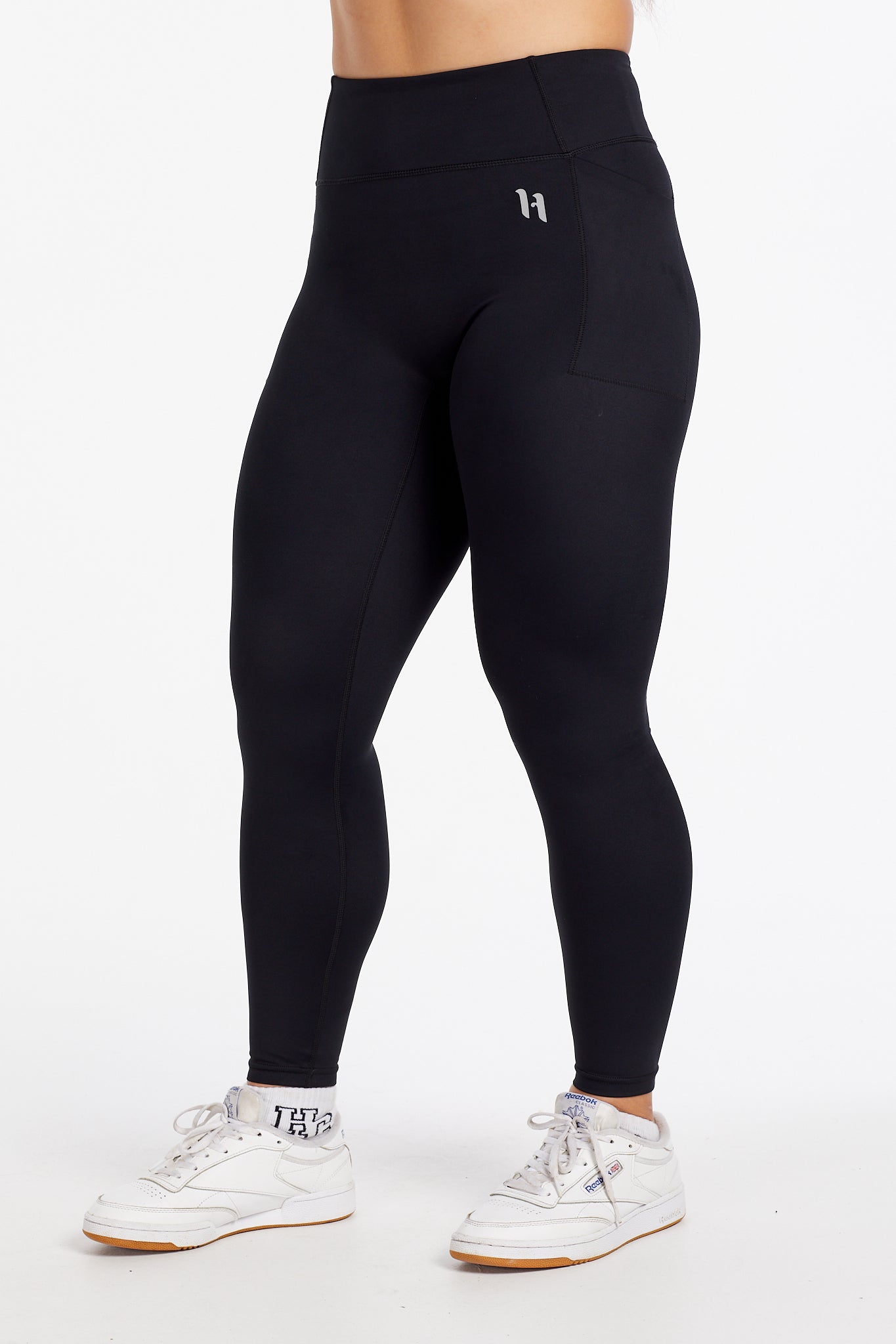 Polyester Spandex Leggings Black Plus Size Elegant Lace Contrast