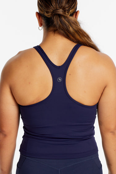 PERFORMANCE RACERBACK CROP SINGLET NAVY
