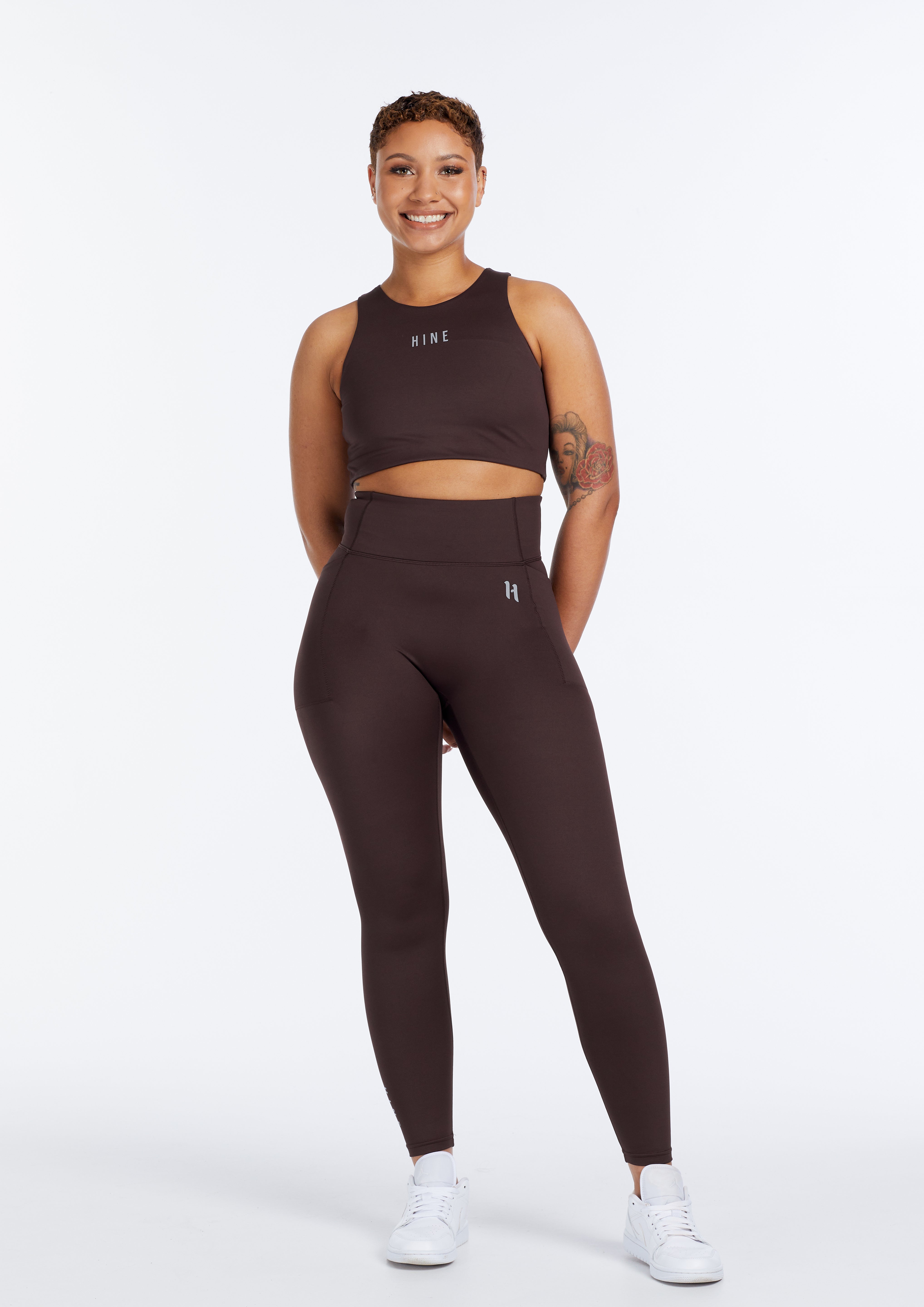 HYBRID FULL LENGTH LEGGINGS ESPRESSO