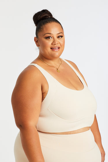 CURVED BUILT-IN BRA BEIGE