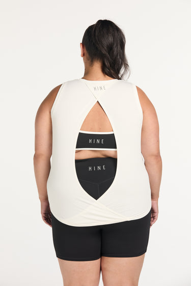 ESSENTIALS OPEN BACK TANK WHITE