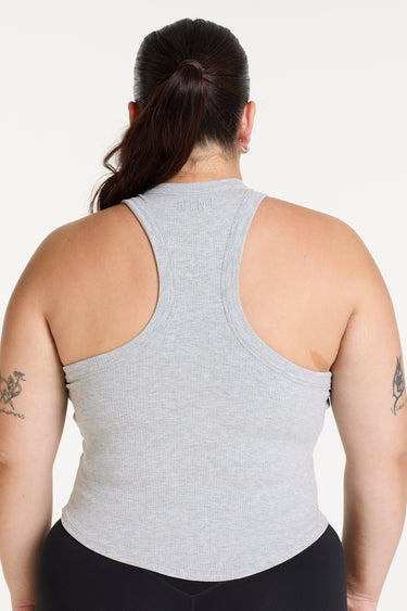 CROP RIB SINGLET MARBLE