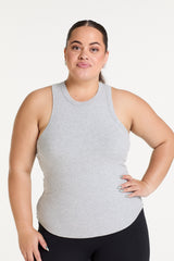 FULL LENGTH RIB SINGLET GREY MARLE