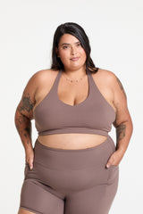 HALTER NECK BRA COFFEE