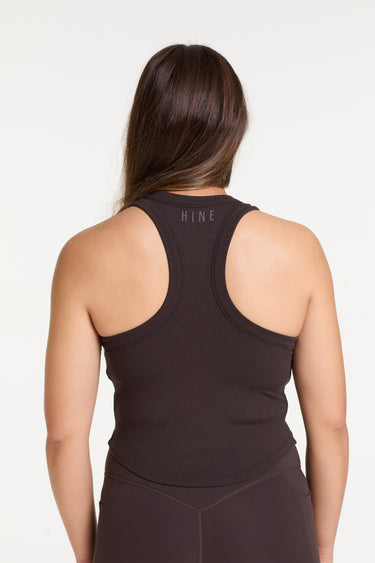 CROP RIB SINGLET COCOA