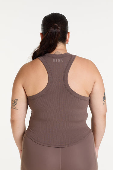 CROP RIB SINGLET COFFEE