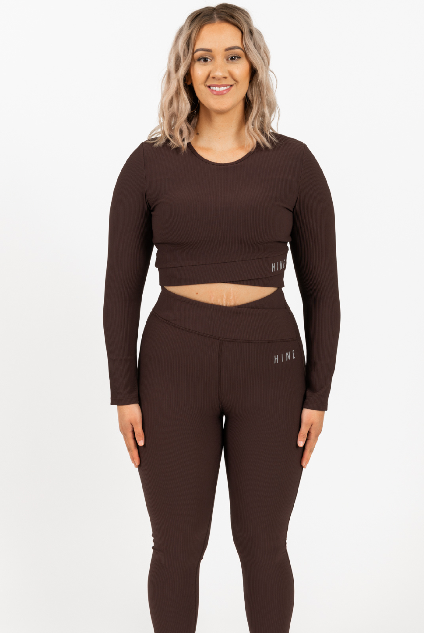 RECOVERY CROP LONG SLEEVE ESPRESSO