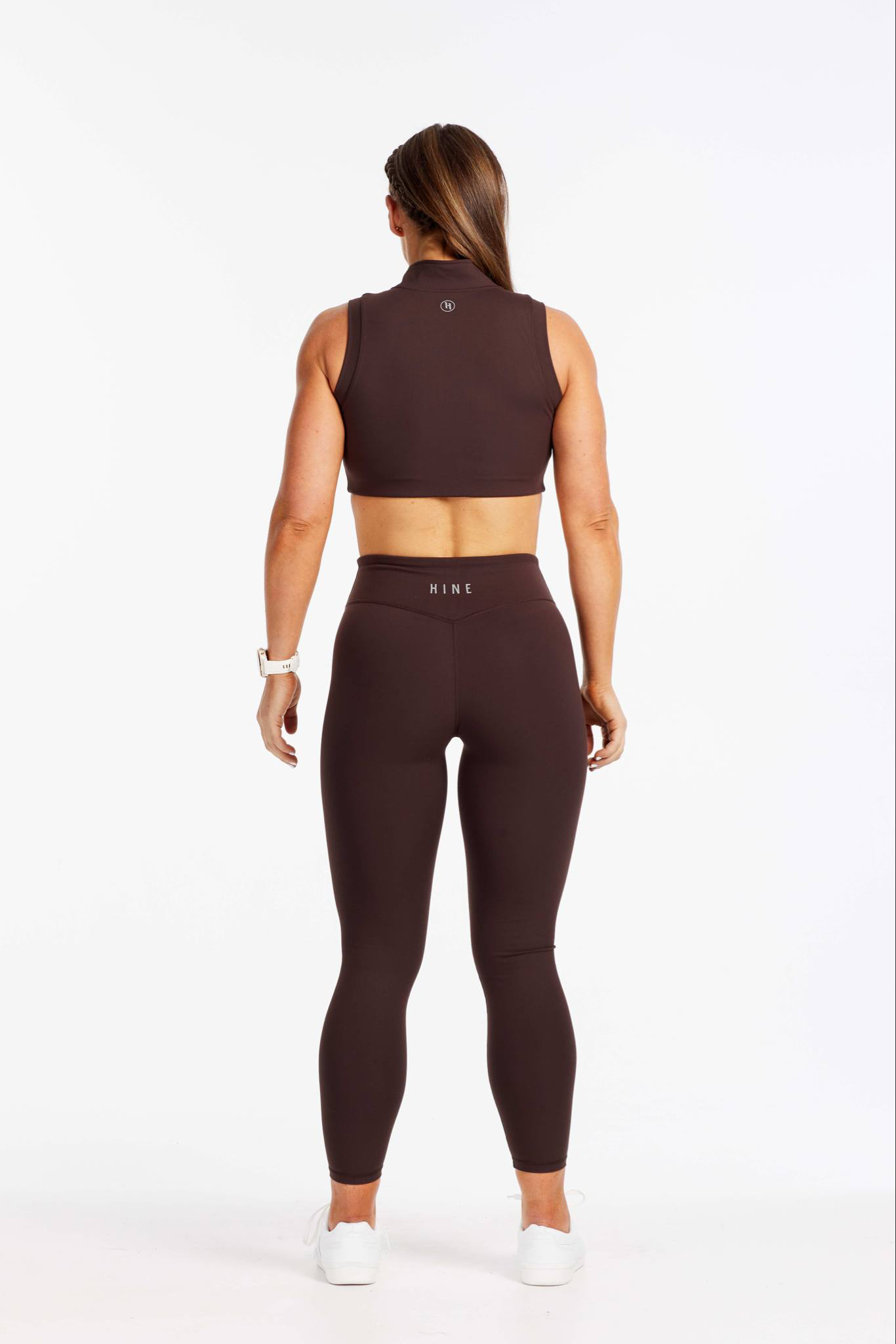 ZIP UP TRAINING BRA ESPRESSO