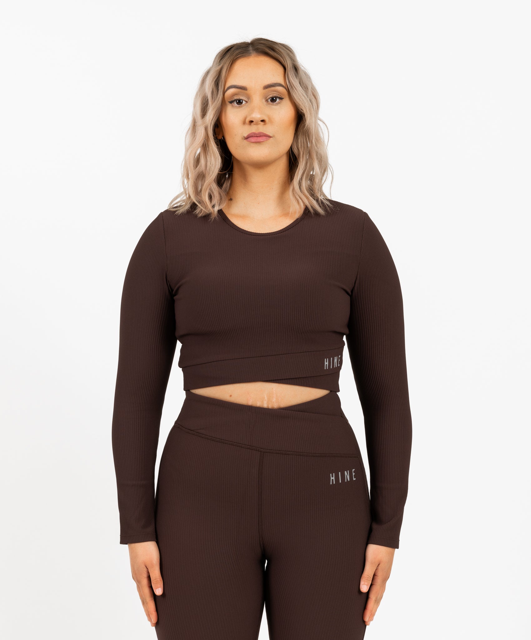 RECOVERY CROP LONG SLEEVE ESPRESSO