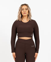 RECOVERY CROP LONG SLEEVE ESPRESSO
