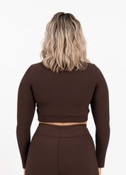 RECOVERY CROP LONG SLEEVE ESPRESSO