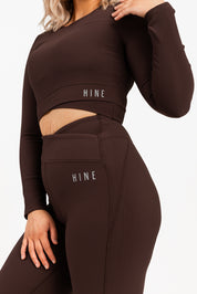 RECOVERY CROP LONG SLEEVE ESPRESSO