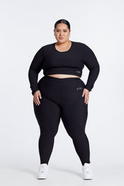 RECOVERY CROP LONG SLEEVE ONYX