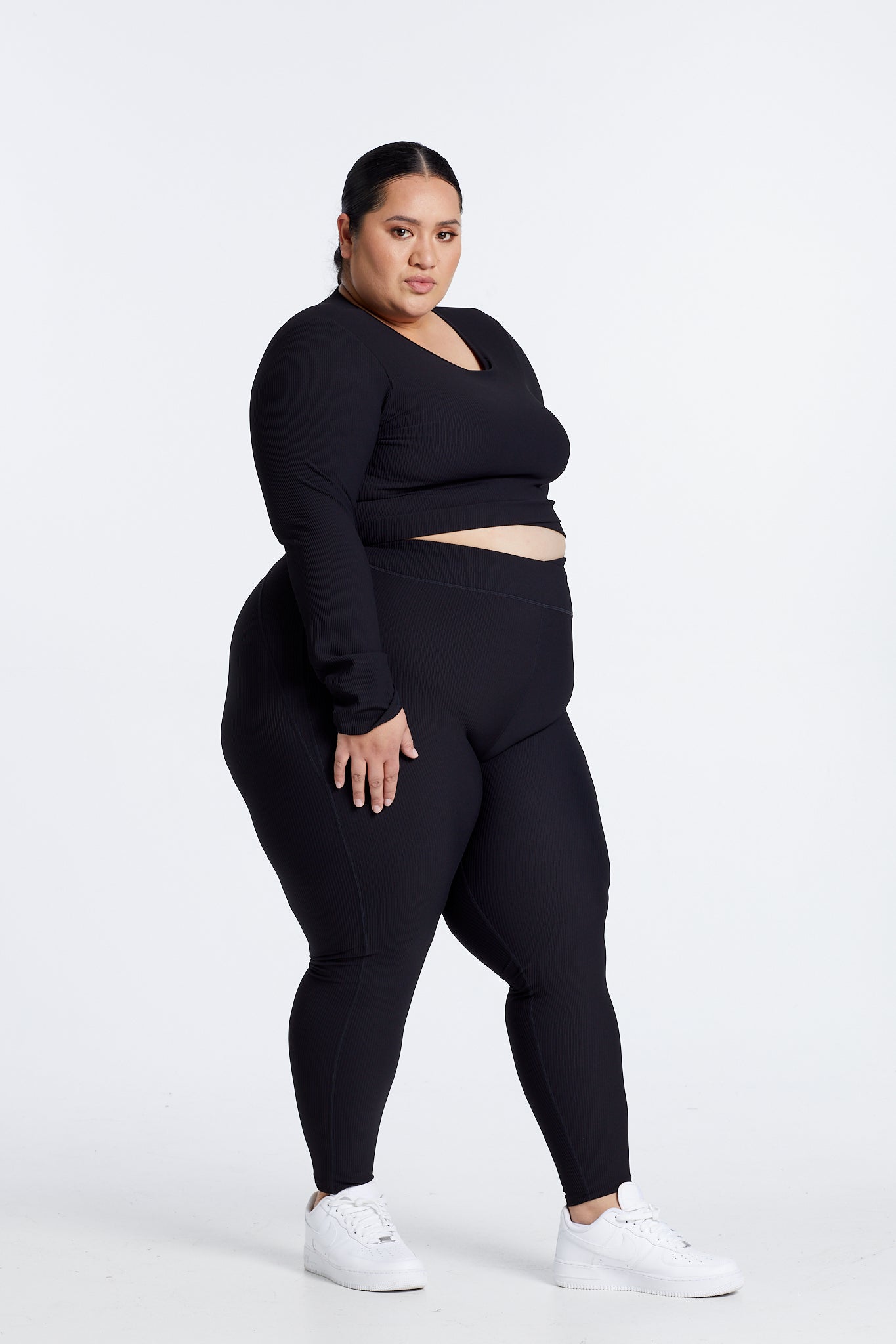 RECOVERY CROP LONG SLEEVE ONYX