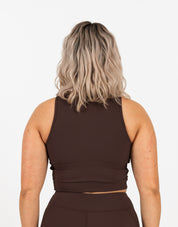 RECOVERY CROP TOP BRA ESPRESSO