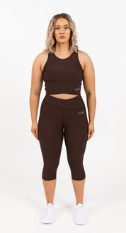 RECOVERY CROP TOP BRA ESPRESSO