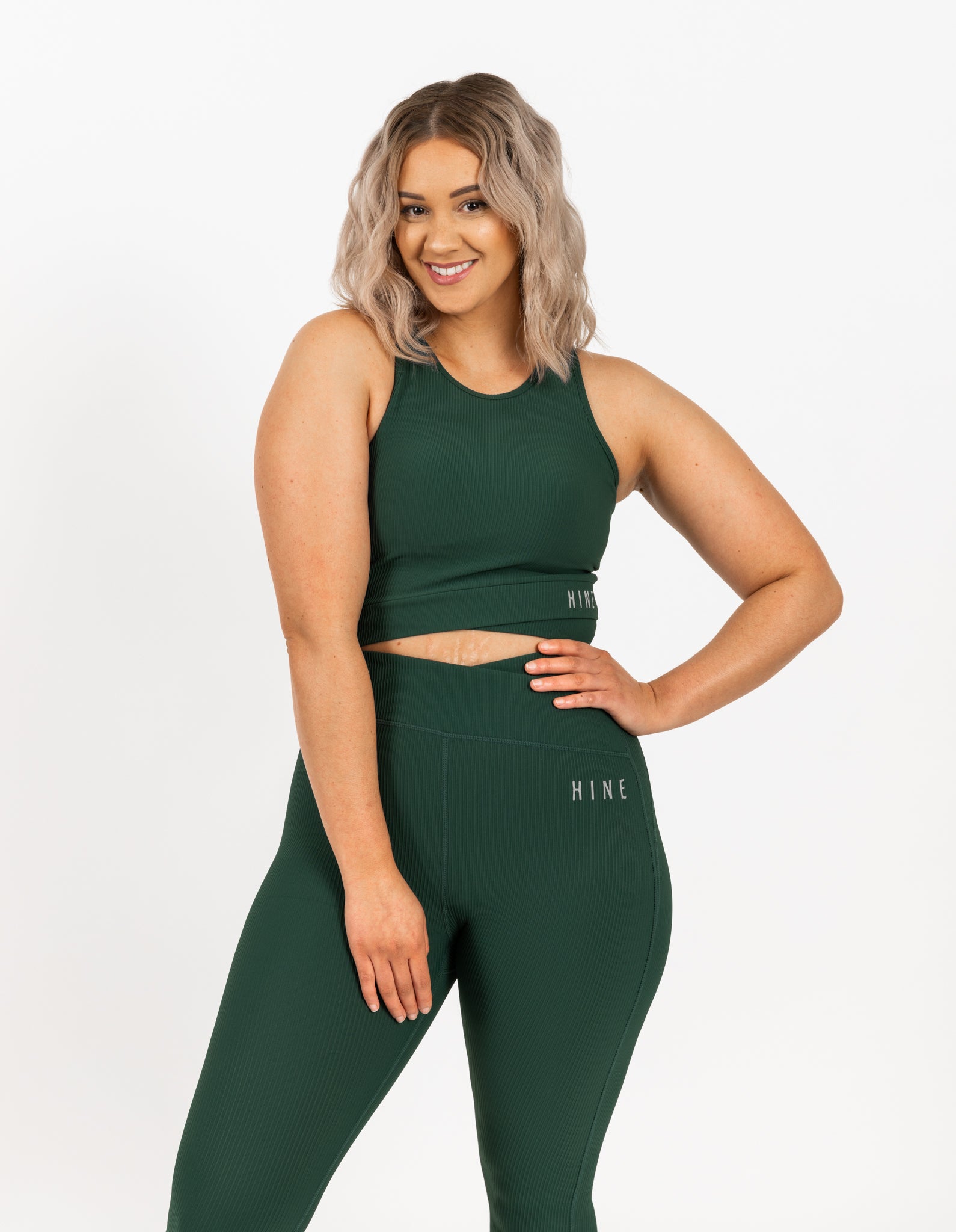 RECOVERY CROP TOP BRA PINE