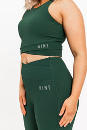 RECOVERY CROP TOP BRA PINE