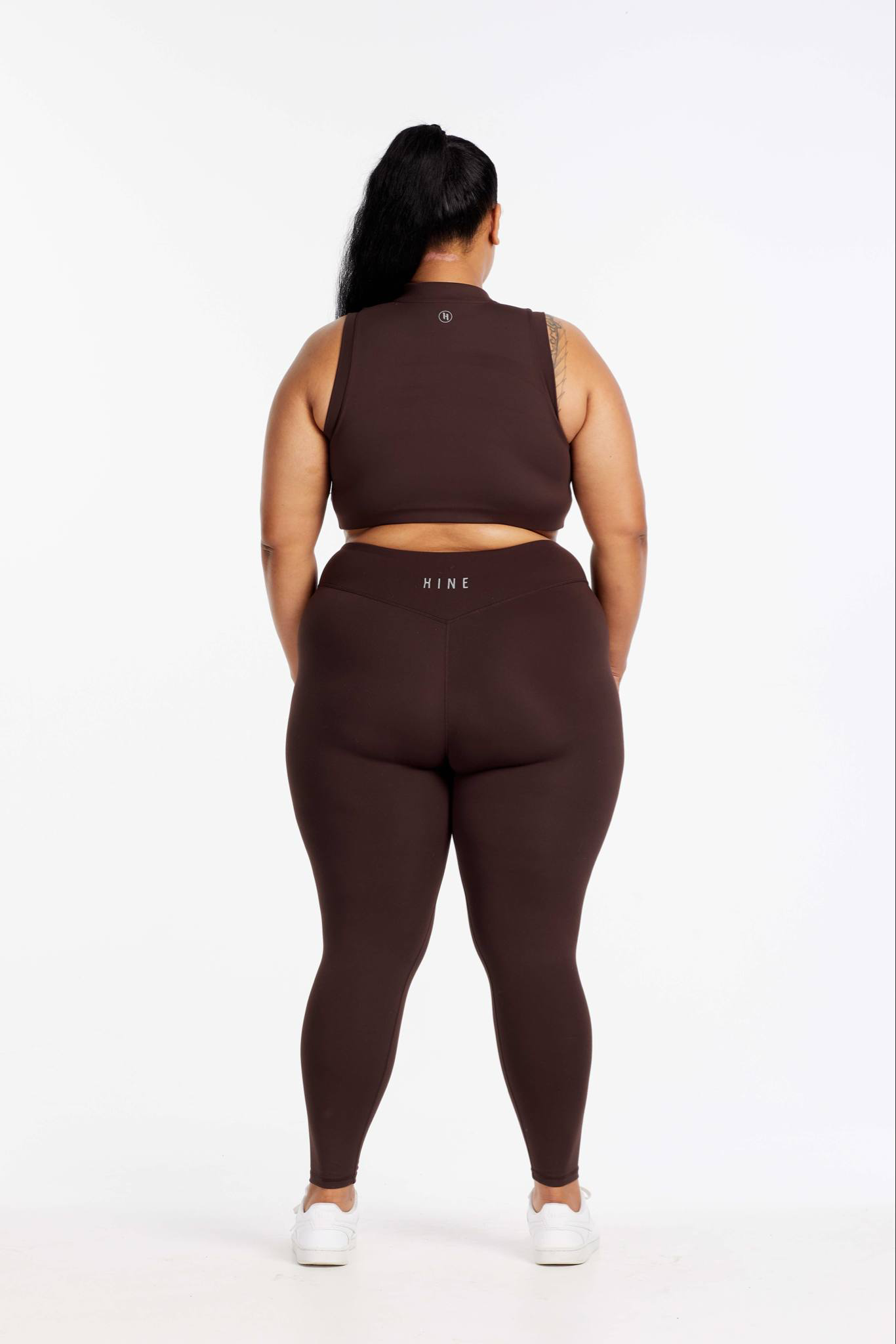 ZIP UP TRAINING BRA ESPRESSO