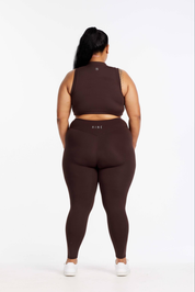 ZIP UP TRAINING BRA ESPRESSO