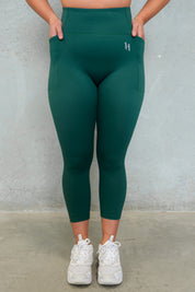 HYBRID 7/8 LEGGINGS FOREST GREEN