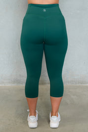 HYBRID 3/4 LENGTH LEGGING FOREST GREEN