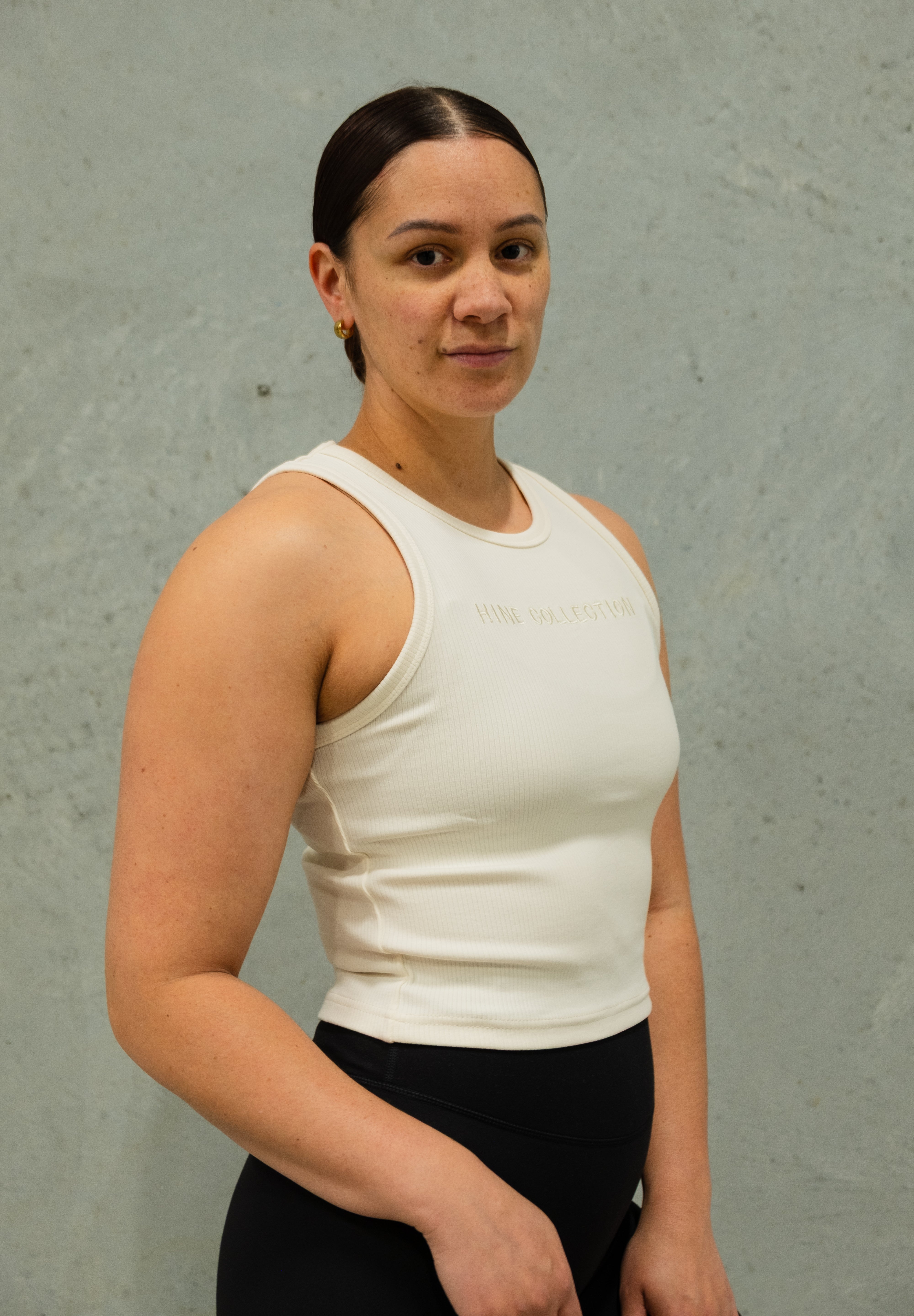 SUMMER SIGNATURE CROP TANK CREAM