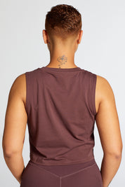 SIGNATURE CROP MUSCLE SINGLET DEEP MAUVE