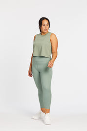 SIGNATURE CROP MUSCLE SINGLET SEA GREEN