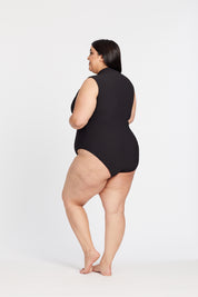 CORE RIBBED SLEEVELESS BODYSUIT ONYX