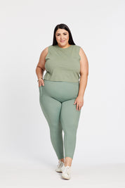 SIGNATURE CROP MUSCLE SINGLET SEA GREEN