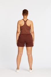 SIGNATURE RACERBACK CROP CHOCOLATE