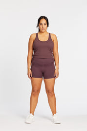 SIGNATURE RACERBACK CROP DEEP MAUVE