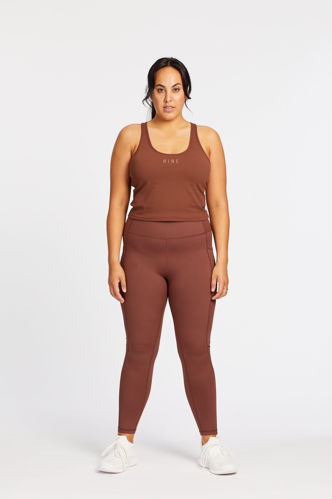 SIGNATURE RACERBACK CROP CHOCOLATE