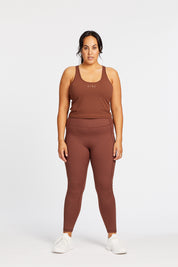 SIGNATURE RACERBACK CROP CHOCOLATE