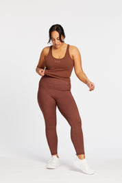 SIGNATURE RACERBACK CROP CHOCOLATE