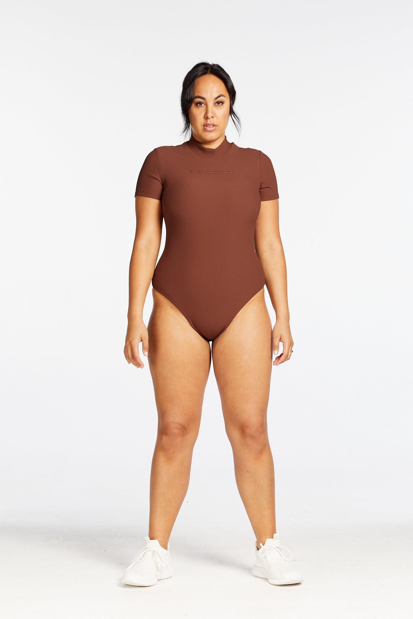 CORE RIBBED T-SHIRT BODYSUIT CHOCOLATE