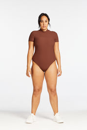 CORE RIBBED T-SHIRT BODYSUIT CHOCOLATE