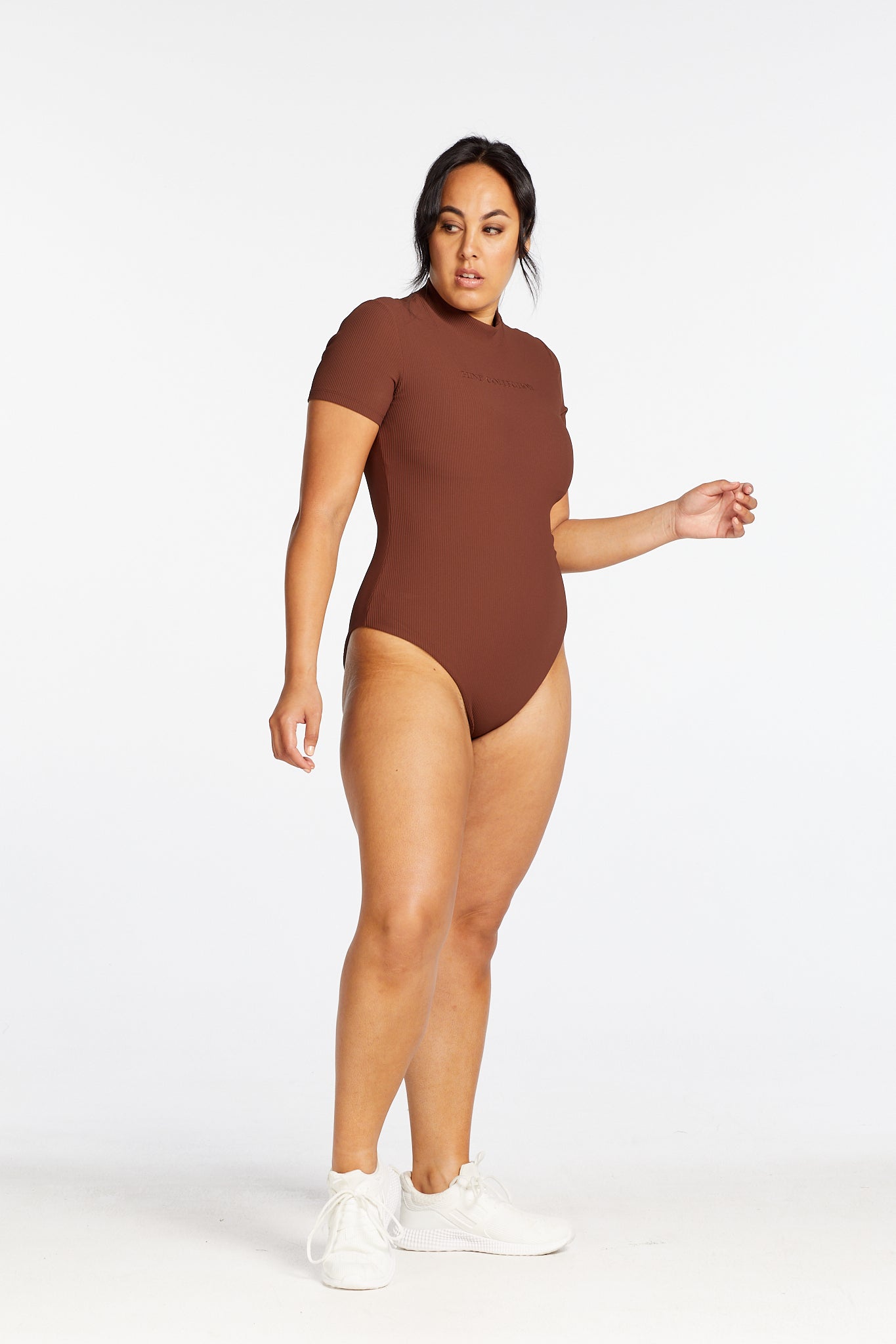 CORE RIBBED T-SHIRT BODYSUIT CHOCOLATE