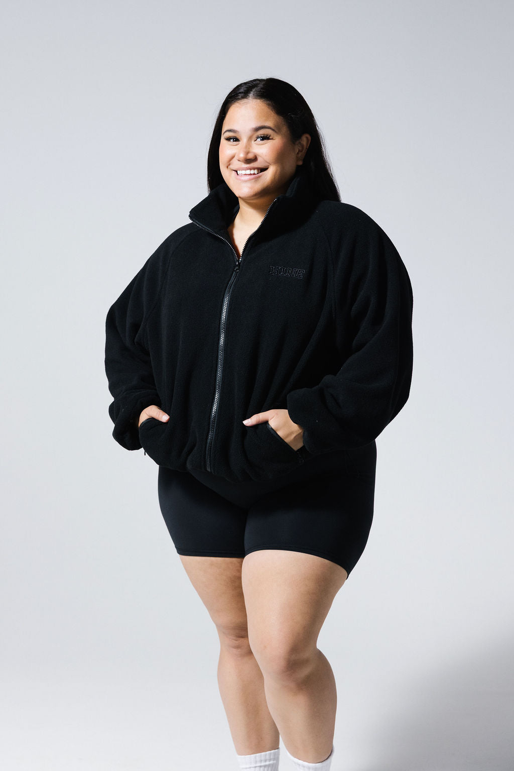 BRUSHED FLEECE JUMPER ONYX